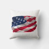 keep calm quote and vibrant american flag クッション (裏面)