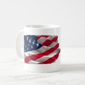 keep calm quote and vibrant american flag コーヒーマグカップ (正面左)