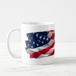 keep calm quote and vibrant american flag コーヒーマグカップ