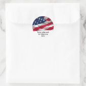 keep calm quote and vibrant american flag ラウンドシール (バッグ)