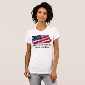 keep calm quote and vibrant american flag tシャツ (正面フル)