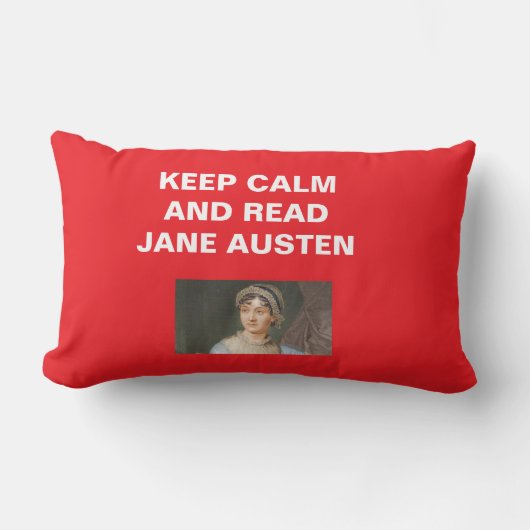 Keep Calm, Read Jane Austen Keychain ランバークッション (正面)