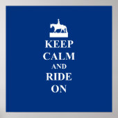 Keep calm & ride on (blue) ポスター (正面)
