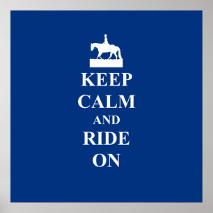 Keep calm & ride on (blue) ポスター