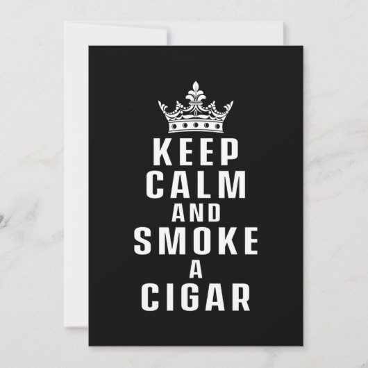 Keep Calm Smoke Cigar Smoker Humidor Cutter Gift 招待状 (正面)
