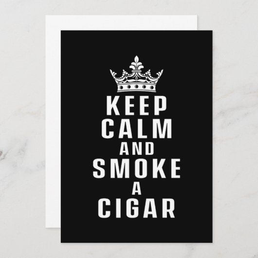 Keep Calm Smoke Cigar Smoker Humidor Cutter Gift 招待状 (正面/裏面)