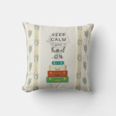 Keep Calm Travel On スロー枕 クッション (正面)