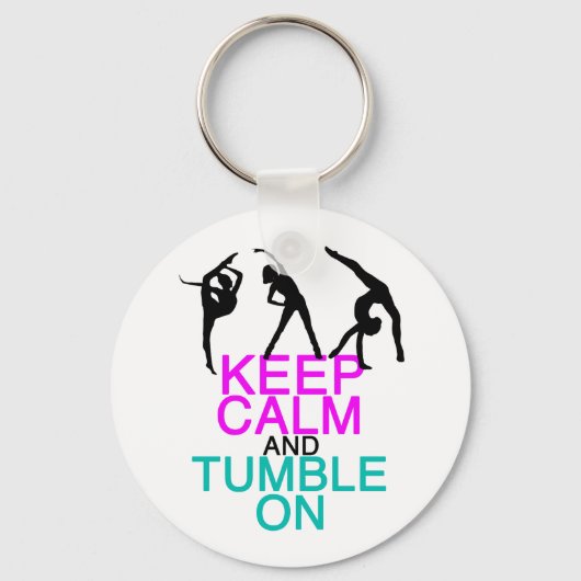 Keep Calm Tumble On Gymnastics キーホルダー (正面)