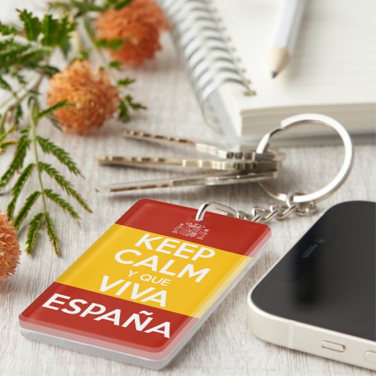 Keep Calm y que viva España キーホルダー (正面右)
