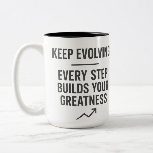 Keep Evolving Motivation ツートーンマグカップ (左)