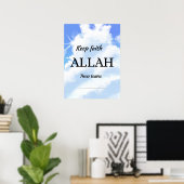Keep faith Allah never leaves. Wall art  ポスター (ホームオフィス)
