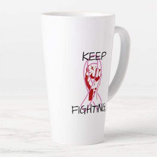 Keep Fighting カフェラテマグ (右アングル)