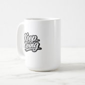 Keep Goingミニマルストリート引用符 | モダンなU コーヒーマグカップ (正面左)