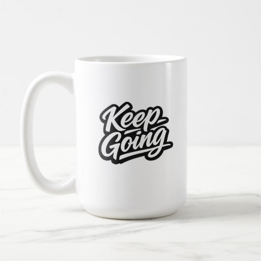 Keep Goingミニマルストリート引用符 | モダンなU コーヒーマグカップ (左)