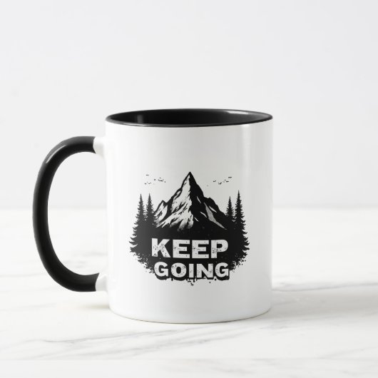 Keep Going – シンプルなモチベーションデザインのマグカップ マグカップ (左)