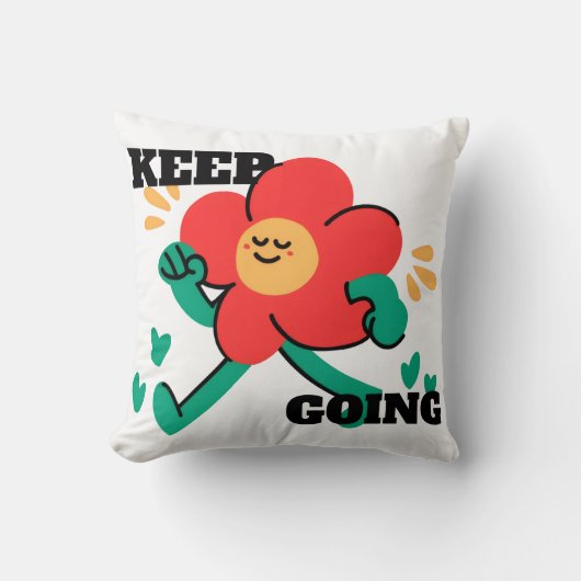 Keep Going – 前向きなモチベーション クッション (正面)