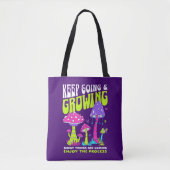 Keep Going & Growing Motivational Mushroom トートバッグ (正面)