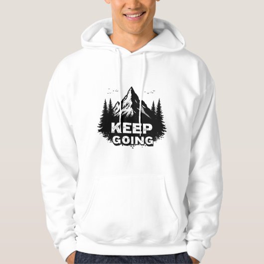 Keep Going Hoodie – Minimal Motivational Typograph パーカ (正面)