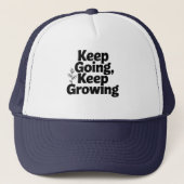 Keep Going Keep Growing Cap – Motivational Mindset キャップ (正面)