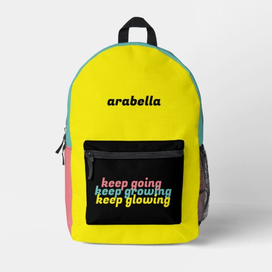 Keep Going Keep Growing Keep Glowing リュックサック (正面)
