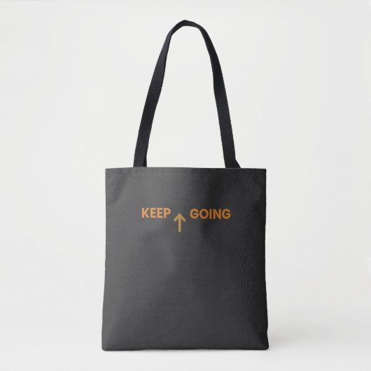 Keep Going Minimalist Inspirational Tote Bag トートバッグ (正面)