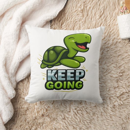 Keep Going Turtle – Motivational Cute Animal クッション (ブランケット)