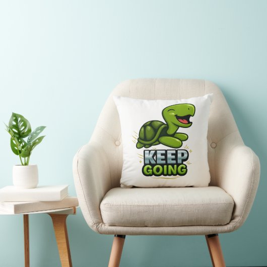 Keep Going Turtle – Motivational Cute Animal クッション (椅子)