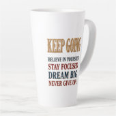 Keep Going Vintage Motivational Typography  カフェラテマグ (右アングル)