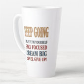 Keep Going Vintage Motivational Typography  カフェラテマグ (左アングル)