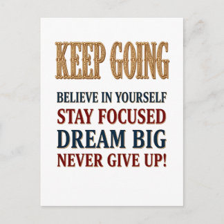 Keep Going Vintage Motivational Typography  ポストカード