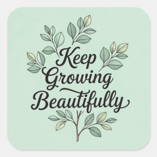 Keep growing beautifully  スクエアシール (正面)