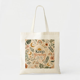 Keep Growing Boho Botanical Crossbody Bag | Floral トートバッグ