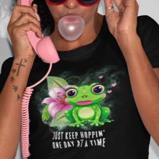 Keep Hoppin' Colorful Frog Tee Tシャツ