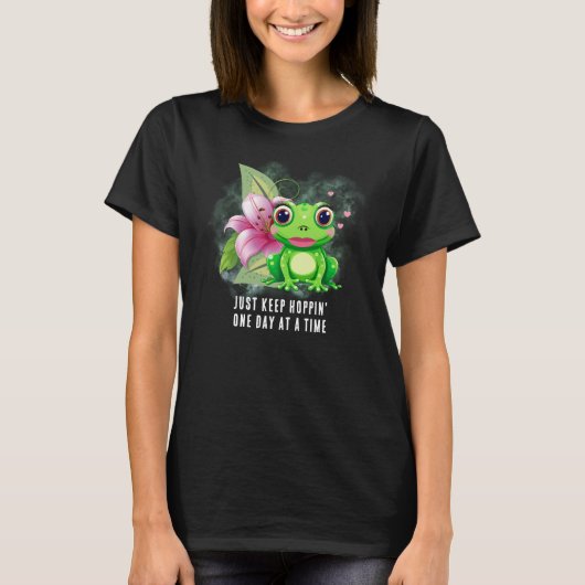 Keep Hoppin' Colorful Frog Tee Tシャツ (正面)