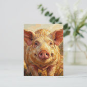 Keep in Touch with this Cute Pig ポストカード (スタンド正面)