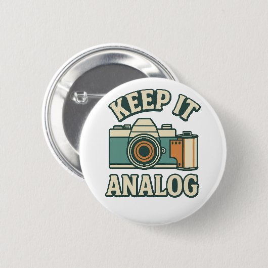 Keep it analog 缶バッジ (正面&裏面)