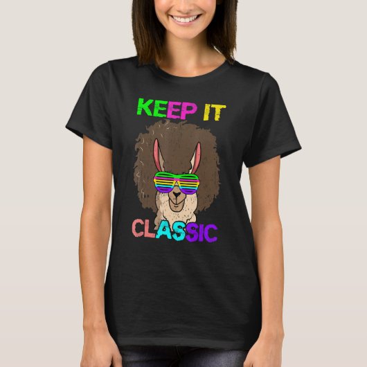 Keep It Classic  Alpaca 80's 90's Llama Tシャツ (正面)