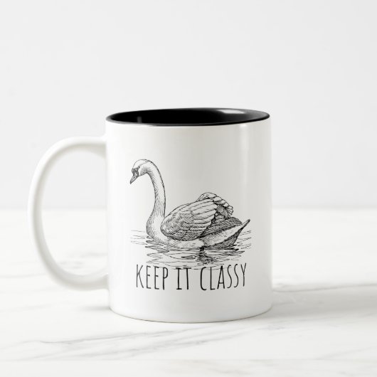 Keep It Classy Elegant Swan ツートーンマグカップ (左)