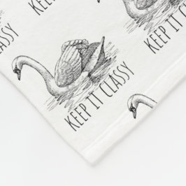 Keep It Classy Elegant Swan フリースブランケット