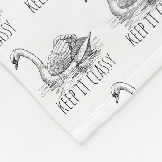 Keep It Classy Elegant Swan フリースブランケット (角)