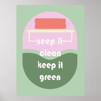 Keep It Clean – Funny Toilet Poster for Bathroom ポスター