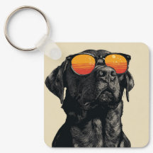Keep it cool retro dog keychain 