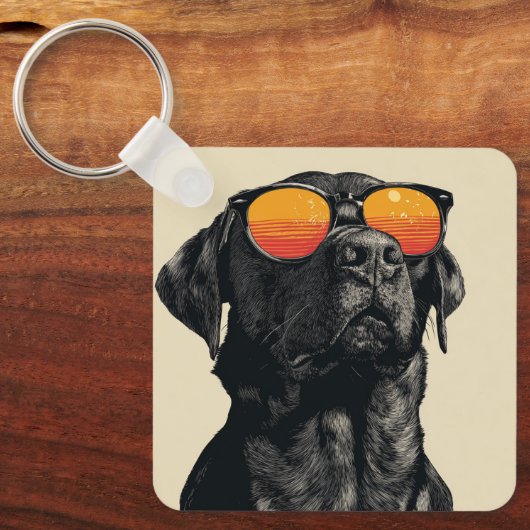 Keep it cool retro dog keychain キーホルダー (正面)
