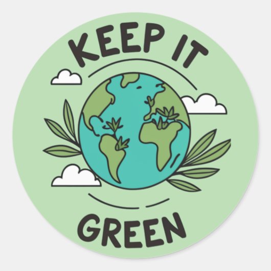 Keep It Green ラウンドシール (正面)