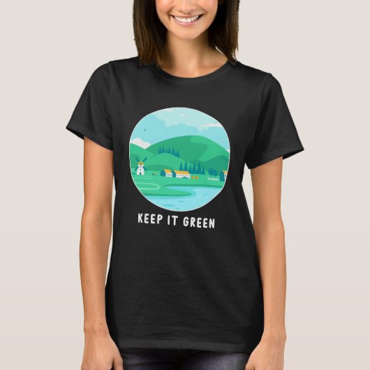 Keep It Green Eco friendly Earth Day Tシャツ (正面)