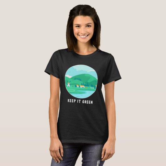 Keep It Green Eco friendly Earth Day Tシャツ (正面フル)