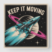 Keep It Moving スクエア壁時計 (正面)