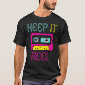 Keep It Reel Audio Cassette Retro Music Format Tシャツ (正面)