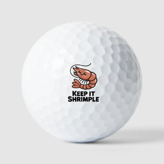 Keep It Shrimple Kawaii Shrimp ゴルフボール (正面)
