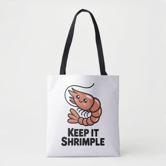 Keep It Shrimple Kawaii Shrimp トートバッグ (正面)